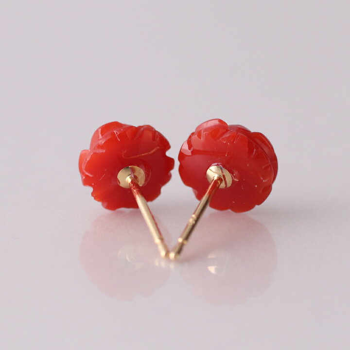 楽天市場】≪1年保証付き≫ 日本産血赤珊瑚 薔薇 ローズ K18YG K18WG  