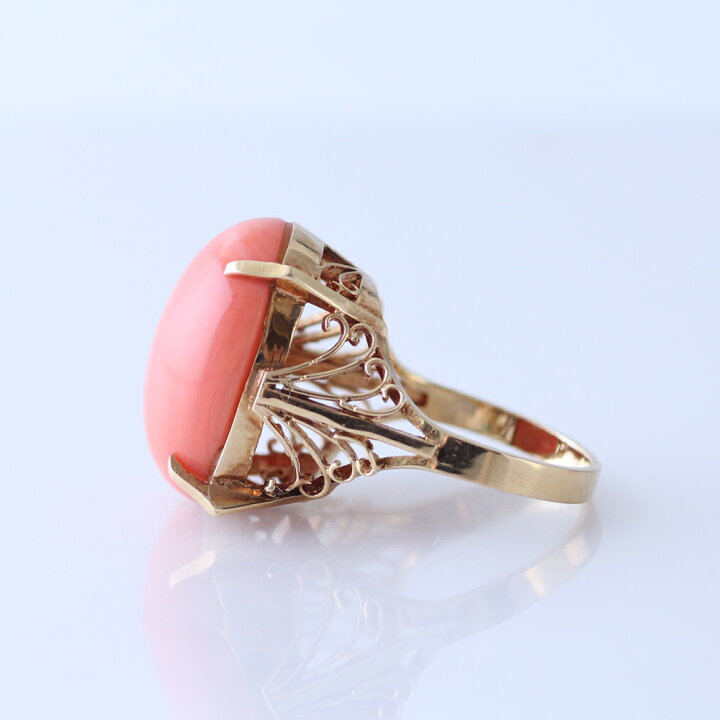 楽天市場】≪マラソン10%OFFクーポン≫ 日本産桃珊瑚 K18リング  