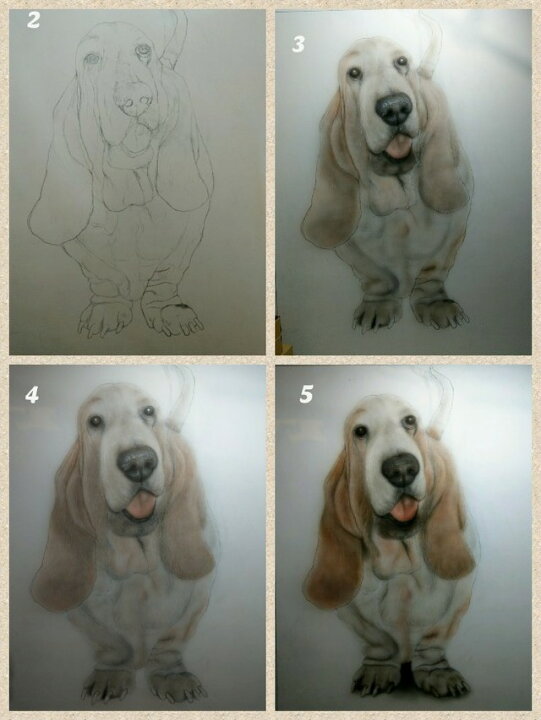 楽天市場】愛犬の似顔絵 エアーブラシ 木製オーダーペット似顔絵 絵画 