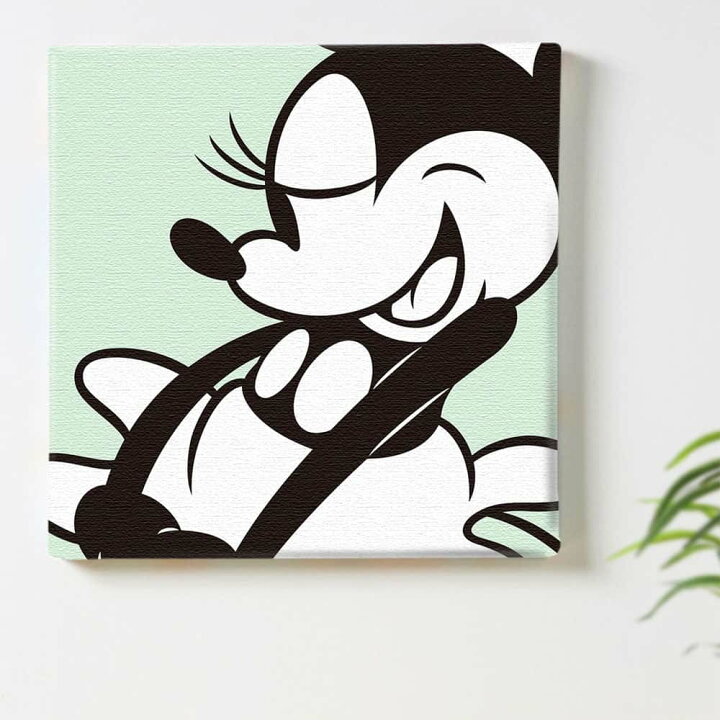 楽天市場 ディズニー公式 ミニーマウス グリーンのインテリア用アートパネル ファブリック パネル ポスター ボード 壁掛け アート 絵 おしゃれ インテリア 玄関 30cm 30cm Mサイズ 返金保証 インテリア アートパネル Artdeli