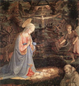 油絵 フィリッポ・リッピ_聖人の崇拝 MA1232
