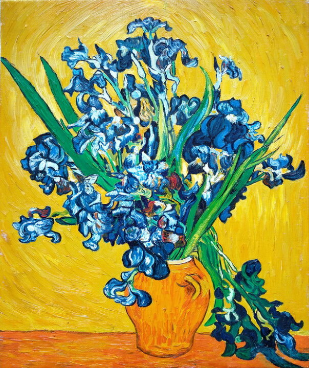 楽天市場】油絵 ゴッホの名作「花瓶のアイリス」 MA144 : 絵画制作専門  