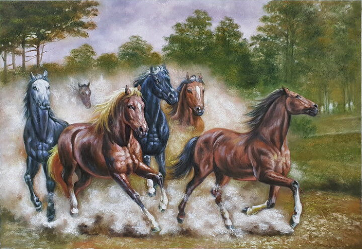 楽天市場】油絵 駆ける馬 MA2861A : 絵画制作専門ユーラシアアート 