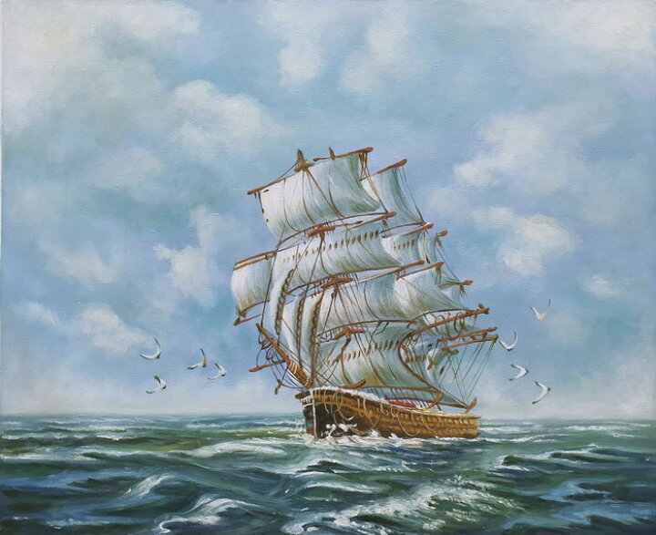楽天市場】油絵 帆船 ma3168 : 絵画制作専門ユーラシアアート