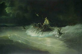 油絵 イワン・アイヴァゾフスキーの名作「ポセイドンの波上行進」　MA248