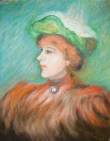 油絵 ルノワールの名作 「D嬢の肖像」　ma173