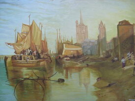 特価油絵 ターナーの名作「交易船の到着」　MA304