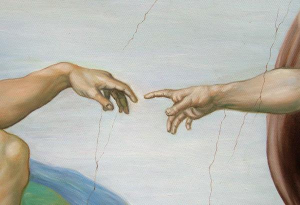楽天市場】油絵 ミケランジェロの名作「アダムの創造」 ma272 : 絵画
