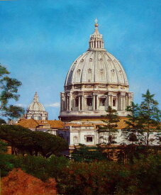 油絵 サン・ピエトロ大聖堂のクーポラ　MA577