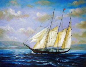 油絵 帆船 MA1267