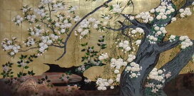 楽天市場】漆絵 酒井抱一の名作「桐菊流水図」 nh58 : 絵画制作専門 