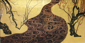 楽天市場】漆絵 酒井抱一の名作「桐菊流水図」 nh58 : 絵画制作専門 