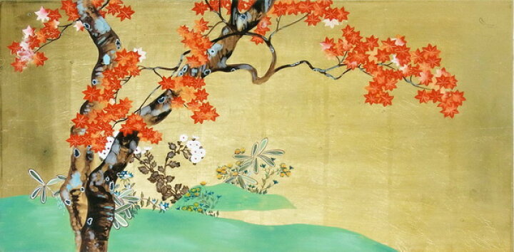 楽天市場】漆絵 酒井抱一の名作「楓図」 nh18 : 絵画制作専門 