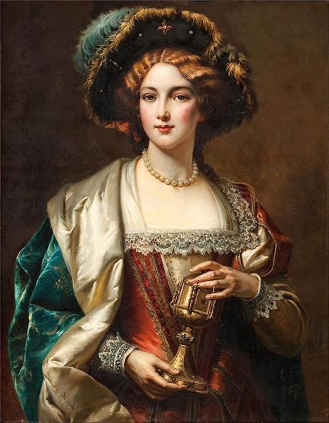 楽天市場】油絵 Cesare Auguste Detti_貴族の婦人 MA1884 : 絵画制作
