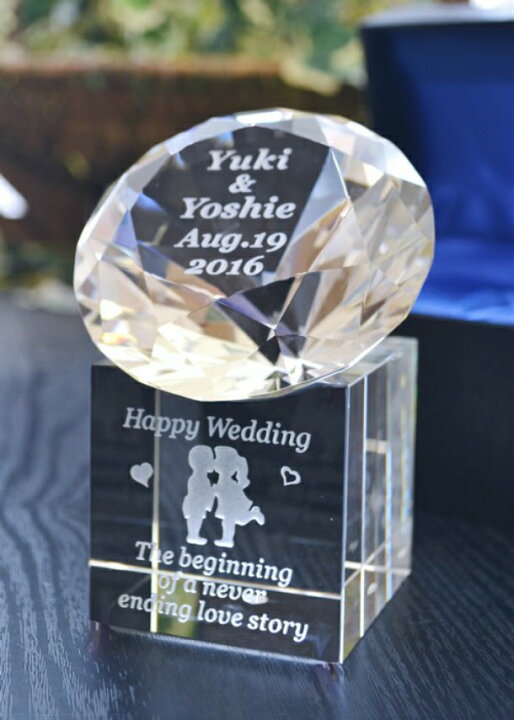 楽天市場 メモリアルダイヤss 結婚祝いプレゼント 名入れ彫刻クリスタル名前入りギフト 結婚祝いにオリジナル名入れクリスタルを 名前入り エッチング 名入れ彫刻 送料無料 アートガラス楽天市場店