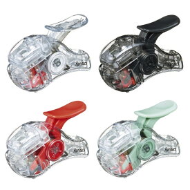 コクヨ　針なしステープラー　＜ハリナックス＞ （コンパクトアルファ・TM）　TRANSPARENT MECHANISM　ホワイト ブラック レッド グリーン