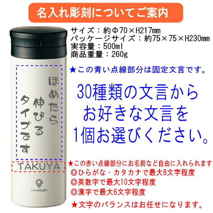 楽天市場 推し おもしろ メッセージ 名入れ 真空二重マグボトル 500ml 真空断熱ステンレスボトル 水筒 推し活 グッズ クリスマス 誕生日プレゼント 女性 男性 女友達 代 30代 父 母 子供 入学祝い 還暦祝い 退職祝い 結婚祝い 食器 保冷保温 魔法瓶 雑貨 名入れ