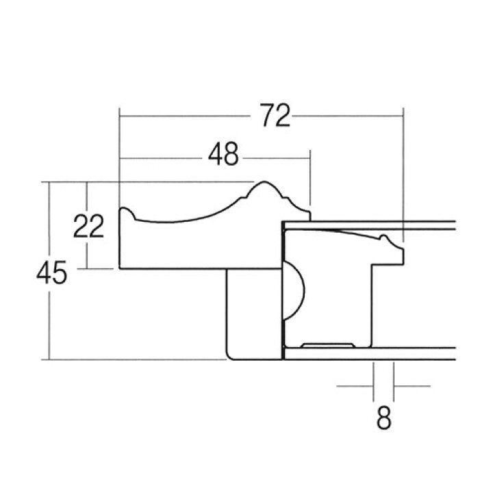 楽天市場】油彩額縁 7720 F8 号(455×380) （アクリル仕様・木製・油絵 
