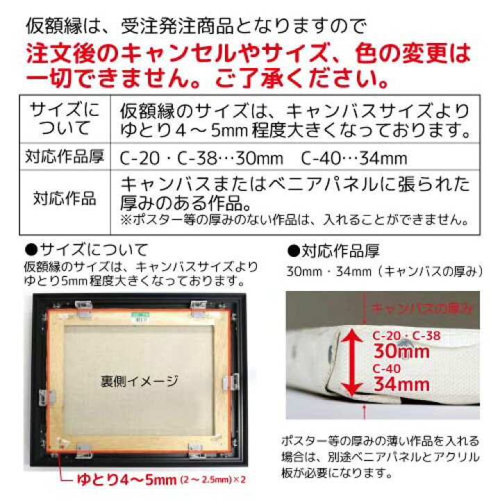 楽天市場】出展用仮額縁：C-20(C20) F200 号(1940×2590) （Cライン 