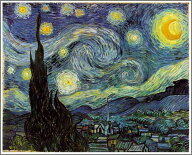 手描き 油絵 複製画　フィンセント・ファン・ゴッホ「星月夜」額付き 送料無料