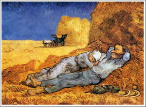 手描き 油絵 複製画 フィンセント・ファン・ゴッホ「真昼の休息」 F8(45.5×38.0cm)●プレゼント・ギフト・風水にも人気な名画の絵画(油絵複製画)オーダーメイド制作◆金運を呼び込む風水