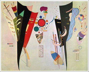 手描き 油絵 複製画 ワシリー・カンディンスキー「相互の和音」 F8(45.5×38.0cm) サイズ 額付き 送料無料