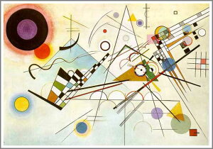 手描き 油絵 複製画 ワシリー・カンディンスキー「Composition VIII」 F8(45.5×38.0cm) サイズ 額付き 送料無料