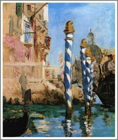 手描き 油絵 複製画 エドゥアール・マネ「ヴェネチアの大運河」 F6(41.0×31.8cm)サイズ 額付き 送料無料