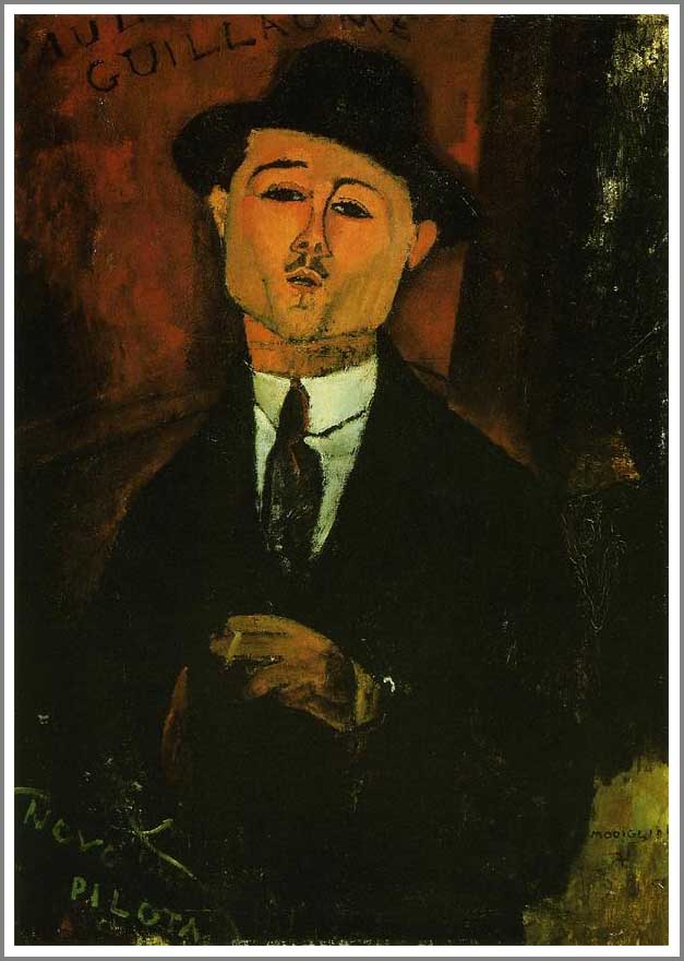手描き 油絵 複製画 模写 アメデオ・モディリアーニ「ポール・ギヨームの肖像２」 F20(72.7×60.6cm)サイズ 額付き 送料無料：絵画販売のアート名画館
