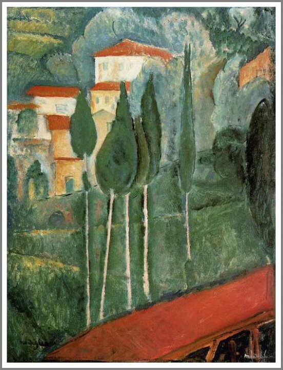 楽天市場】手描き 油絵 複製画 アメデオ・モディリアーニ「南フランス 