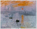手描き 油絵 複製画 模写 クロード・モネ「印象・日の出」 F20(72.7×60.6cm)サイズ 額付き 送料無料