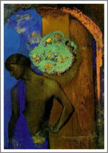 手描き 油絵 複製画 オディロン・ルドン「聖ヨハネ」 F8(45.5×38.0cm) サイズ 額付き 送料無料