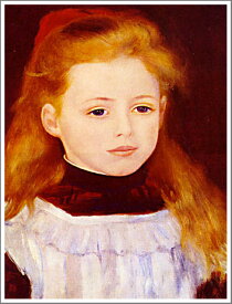 手描き 油絵 模写 複製画 ルノアール（ルノワール）「白いエプロンの少女」 F15(65.2×53.0cm)サイズ プレゼント ギフト 贈り物 名画 オーダーメイド 額付き