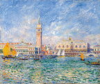 手描き 油絵 複製画ルノアール（ルノワール）「ヴェネツィアのパラッツォ・ドゥカーレ」 額付き 送料無料
