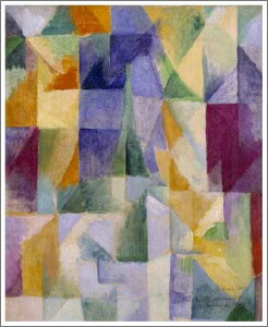 手描き 油絵 複製画 ロベール・ドローネ「同時的な窓(第3モチーフ、第一部)」 F8(45.5×38.0cm) サイズ 額付き 送料無料