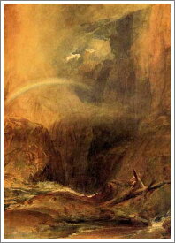 手描き 油絵 模写 複製画 ウィリアム・ターナー「悪魔の橋、サン・ゴタール」 F12(60.6×50.0cm)サイズ 額付き 送料無料