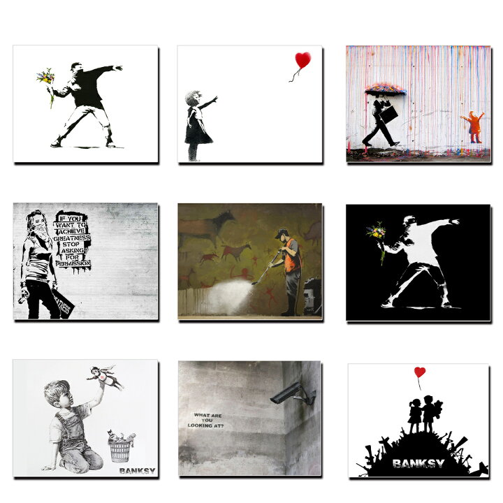 楽天市場 バンクシー Banksy デザイン アート キャンバス パネル インテリア 雑貨 18 14 27 22 41 32cm モダン 雑貨 絵画 油絵 風景画 おしゃれ インテリア雑貨のart Stella