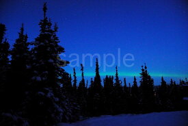 夕暮れのオーロラ アラスカ フェアバンクス 4切W 風景写真 4W-430