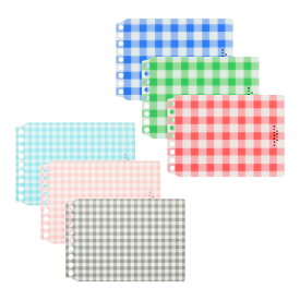 マルマン ルーズリーフ バインダー ミニサイズ くるっとリング 表紙 単品 1枚 ギンガムチェック柄 9穴 FMR9PB