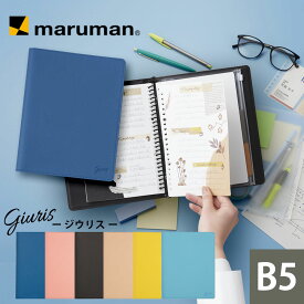 【公式】 B5 サイズ ルーズリーフ バインダー 手帳 ジウリス 合皮 レザー 革 プレゼント 研修 文房具 プロジェクト管理 リングバインダー メモ ノート クリアポケット おしゃれ かわいい カスタマイズ アレンジ 高級感 26穴 全6色 F511 マルマン [宅配便のみ]