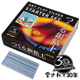 アートクレイシルバースターターセット 銀粘土 5g増量 送料無料 シルバー アクセサリー 手作り キット ギフト クラフト 銀細工 手づくり オリジナル ジュエリー