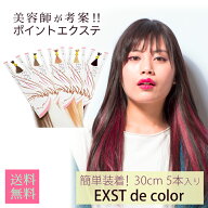 【EXST de color】カラーエクステ 髪 メッシュ エクステ つけ毛 カラー 人毛 ダンス ストレート えくすて…
