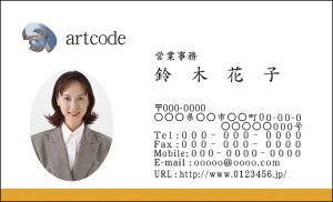 【送料無料】カラービジネス名刺 印刷 作成【100枚】ロゴ入れ可 シンプルなビジネス向け名刺 business015