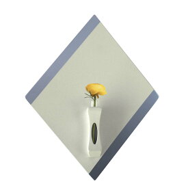 一輪挿し 花瓶 木製 壁掛け 試験管 フラワーベース オフホワイト/銀箔ライン 送料無料 kiz02