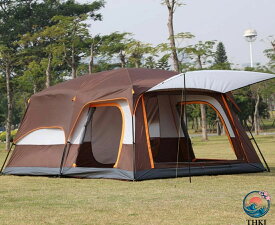 テント キャンピングテント ドームテント 2ルーム 大型 4-6人用 二重層 設営簡単 耐水圧3000mm uvカット加工 キャンプ アウトドア 前室付く UPF 50+ メッシュ窓付き ファミリー キャンプ バーベキュー BBQ 公園 花見 ハイキング 防災 [並行輸入品]