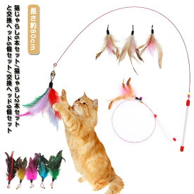長い 猫じゃらし 羽根 ロング ネコ 鈴付き ねこじゃらし 交換ヘッド9個 キャットトイ 運動不足解消 ストレス発散 猫 おもちゃ 猫じゃらし ペット用品 鳥 安全 棒 セット かわいい 送料無料 ロング釣り竿 80cm