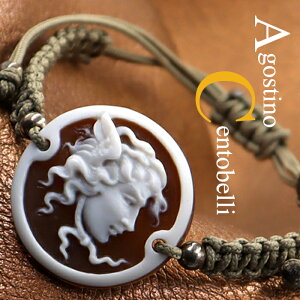 カメオブレスレット シェルカメオ メドゥーサ メンズ&レディース アンティークデザイン シルバー古美 イタリア 彫刻家アゴス氏製作 カメオ アクセサリー 高級 ギフト お誕生日 プレゼント