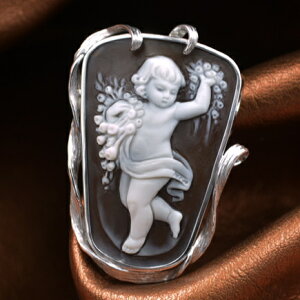 カメオブローチ&ネックレス 18金ホワイトゴールド 天使 エンジェル デザイナーズ 巨匠トゥルコ氏製作 イタリア シェルカメオ アクセサリー 高級 ギフト お誕生日 プレゼントにもオススメ!!