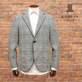 春夏 LANVIN COLLECTION 国産ジャケット なめらか清涼サマーウール チェック柄 パイピング プレッピー レトロ お洒落 20代 30代 メンズ ランバン【ib140-92400TAF】