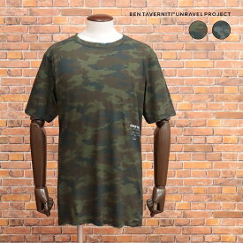 BEN TAVERNITI UNRAVEL PROJECT Tシャツ UMAA008S18001004 CAMO L JERSEY TOUR SKATE TEE 迷彩 ダメージ加工 イタリア製 半袖 メンズ モード【ib450-51700TAF】